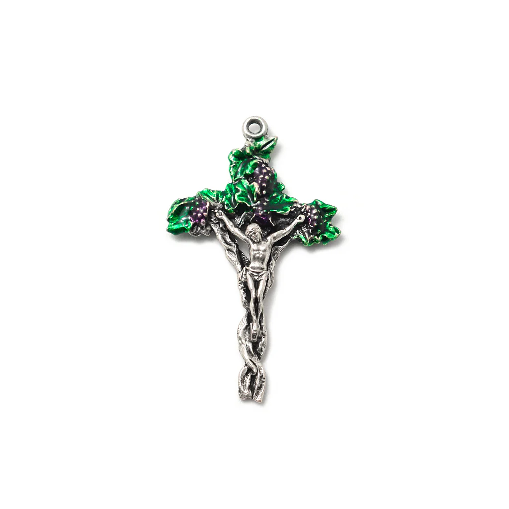 Holy Communion Vine & Branches Pearl & Silver Rosary - Image 2