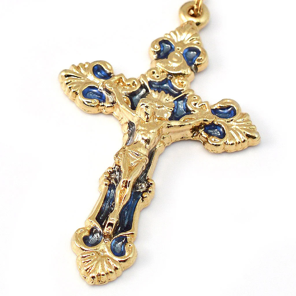 Miraculous Medal Gold Enamel Rosary - Image 2