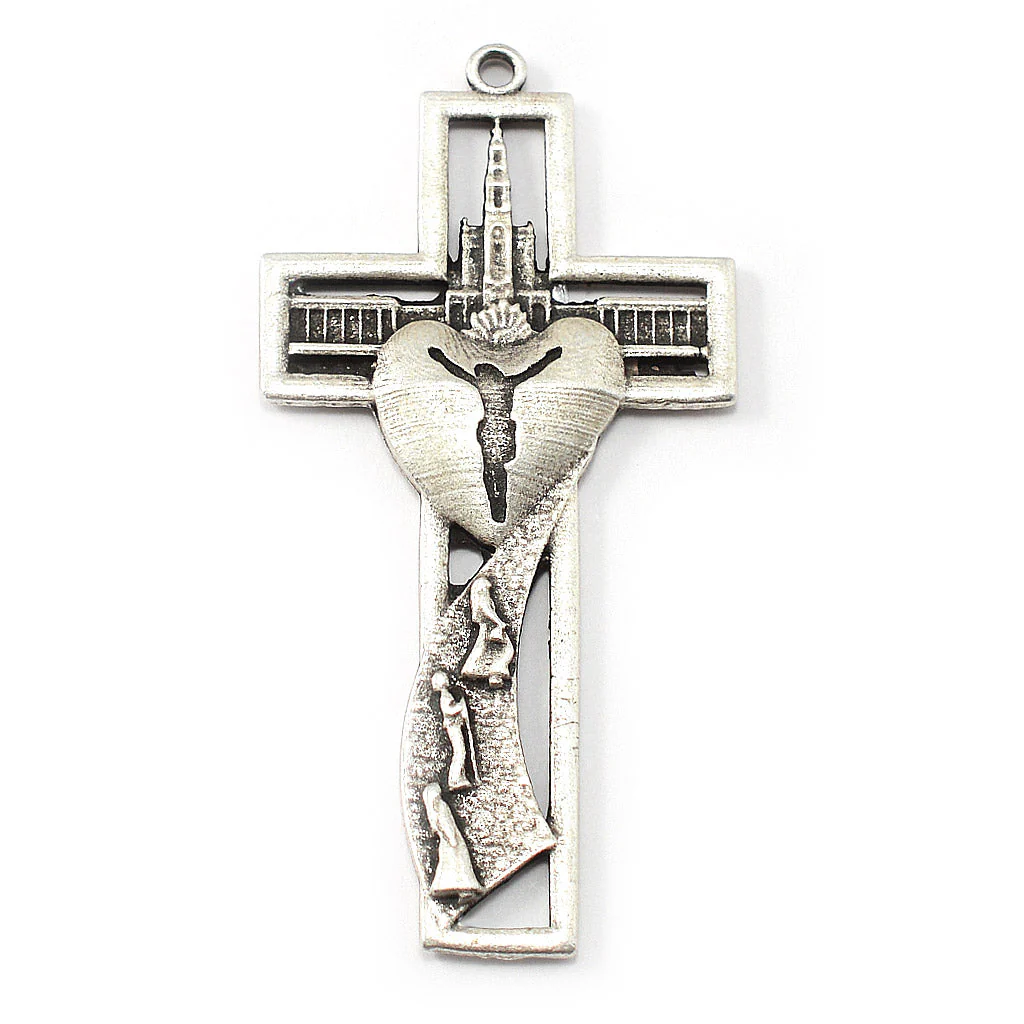 Our Lady of Fatima Rosary with Amethyst Glass Beads & Silver - Image 2