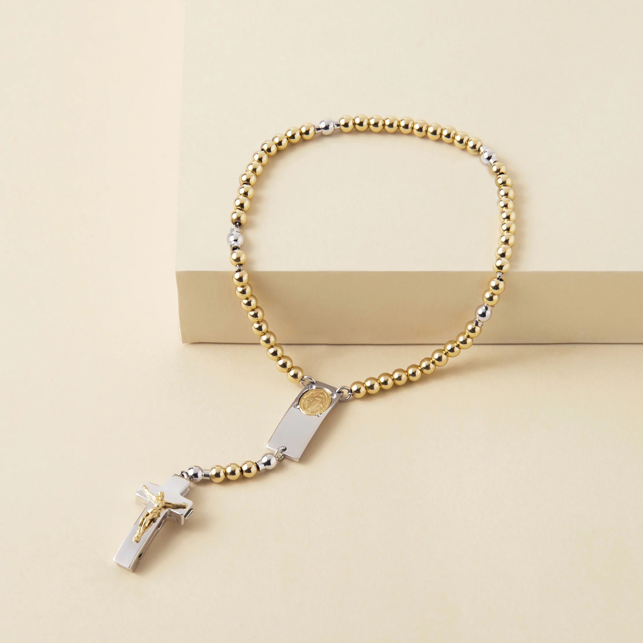 ROSALET® ROUND GOLD BEADS, STERLING SILVER & ROUND PATER, TRADITIONAL - Image 2