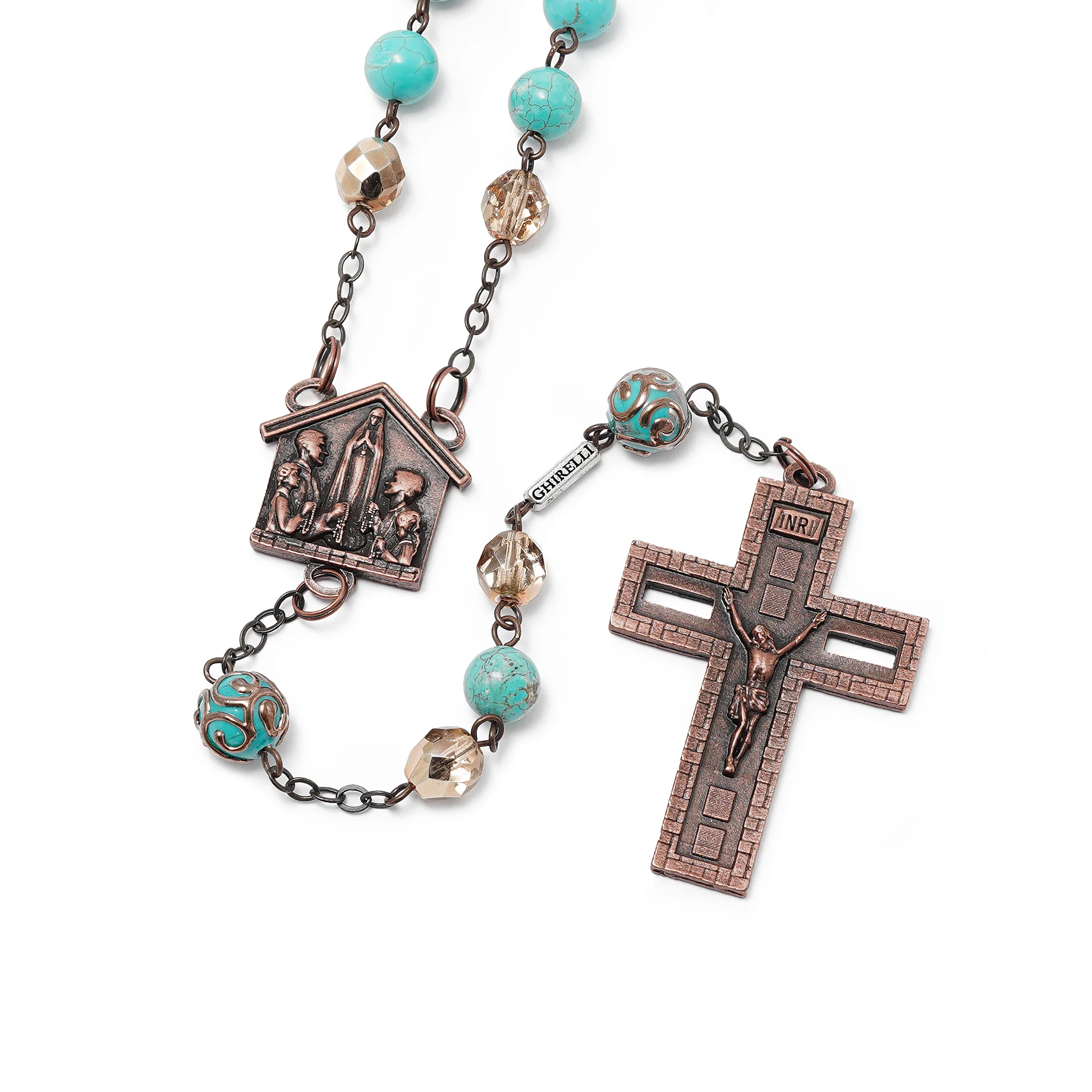 Rosaries for the Family with Aulite Turquoise beads & Copper