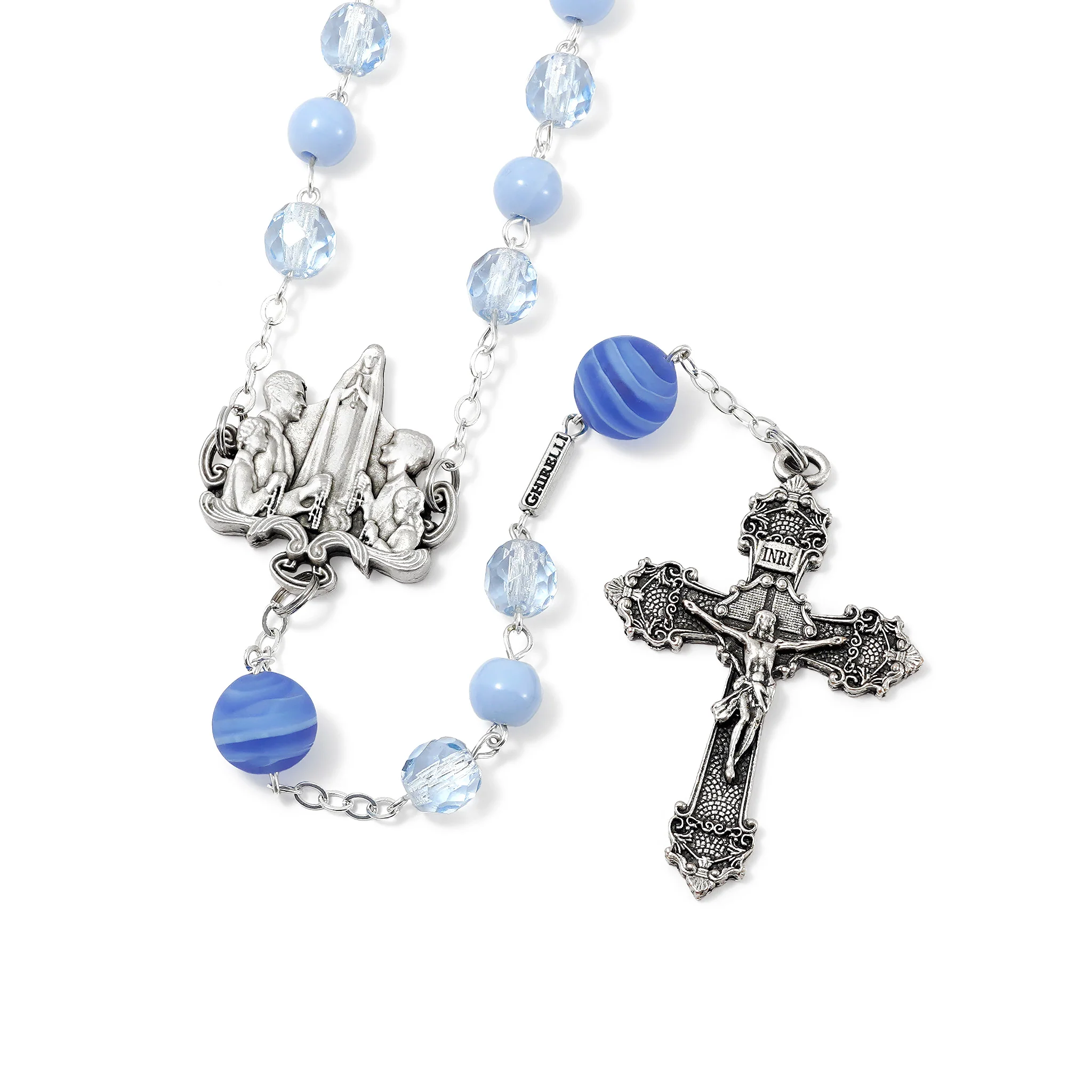 Rosaries for the Family Blue Crystal & Murano Glass
