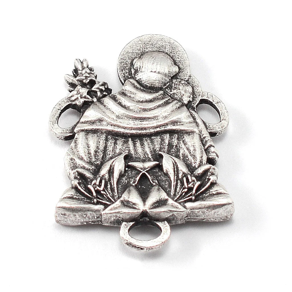 Saint Anthony Rosary in Antique Silver and Murano Glass Beads by Ghirelli - Image 5